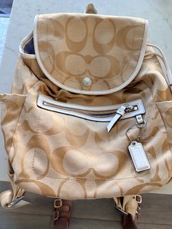 Coach tan small backpack