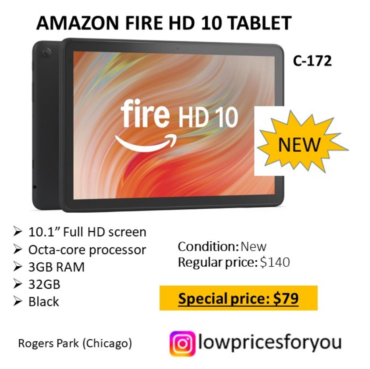 AMAZON FIRE HD 10 TABLET