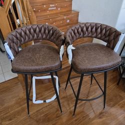 2 Of 26" Counter Height Bar Stools, Suede Fabric Counter Stools