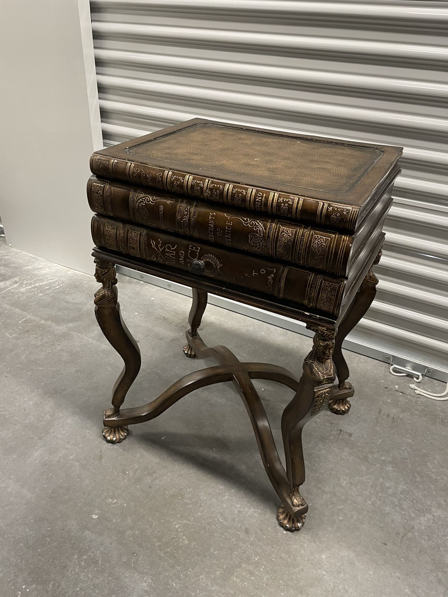 Book Stack Accent Side Table