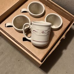 Longaberger  Coffee Mugs Set Of 4 Never Been Out Of The Box