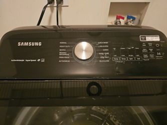 Electric Samsung Top Load Washing Machine Black and  Gas Electrolux Dryer Set