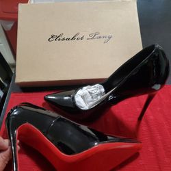 Elisabeth Tang  All Black Steletto  High Heels. 