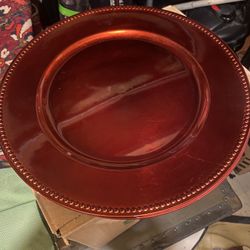 New! 13” Beaded Charger Plate - Cooper Color - Set Of 12