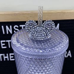 Silver Mickey Straw Topper