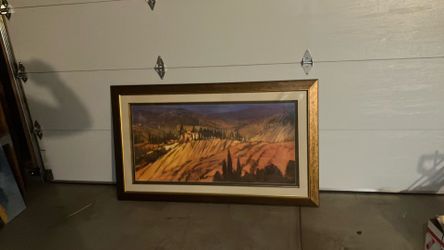 Large artworks and frame.