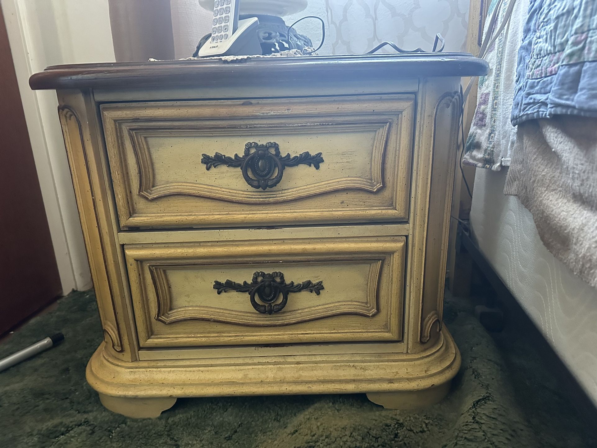 Antique dresser with side tables