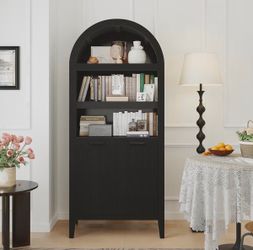 Arched cabinet bookshelf