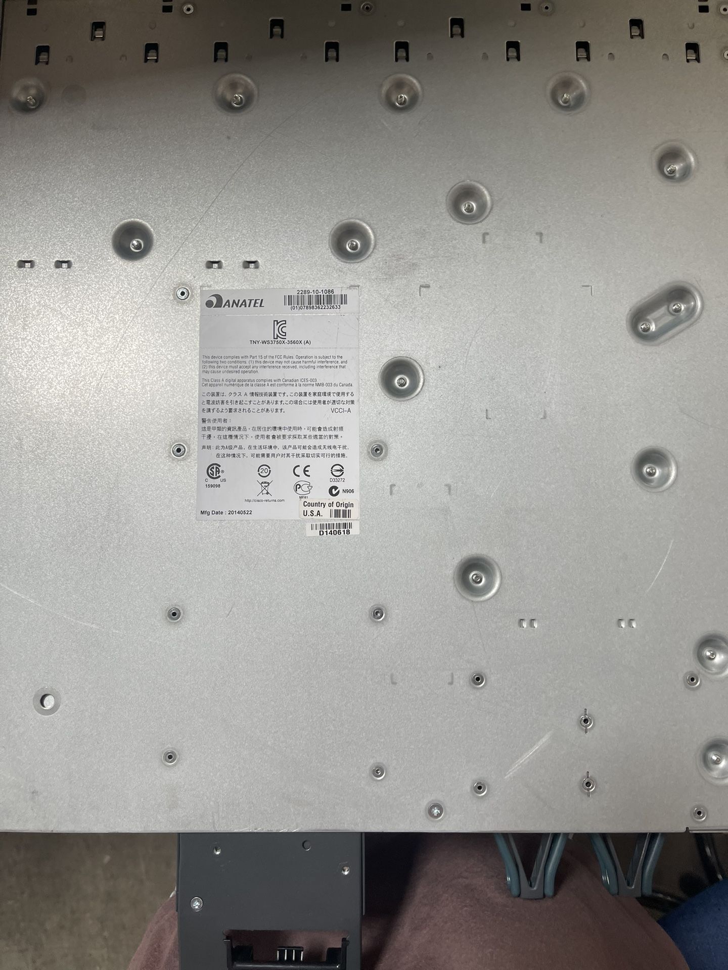 Cisco Anatel TNY-WS3750X-3560X 48-Port Switch