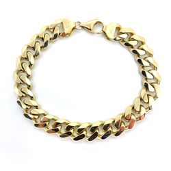 14K Yellow Gold Solid Cuban Bracelet | 9 Inches 11mm, 54.65 grams