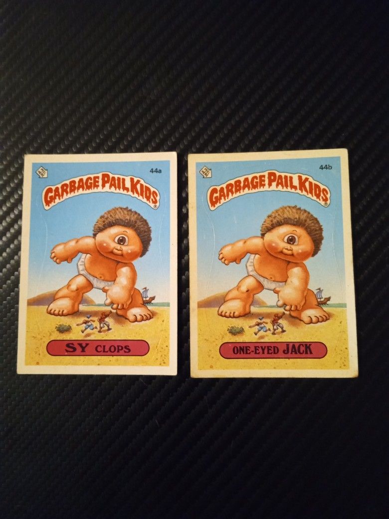 VTG 1985 GPK OS2 SY Clops/One-Eyed Jack Set Glossy Backs #44a/44b