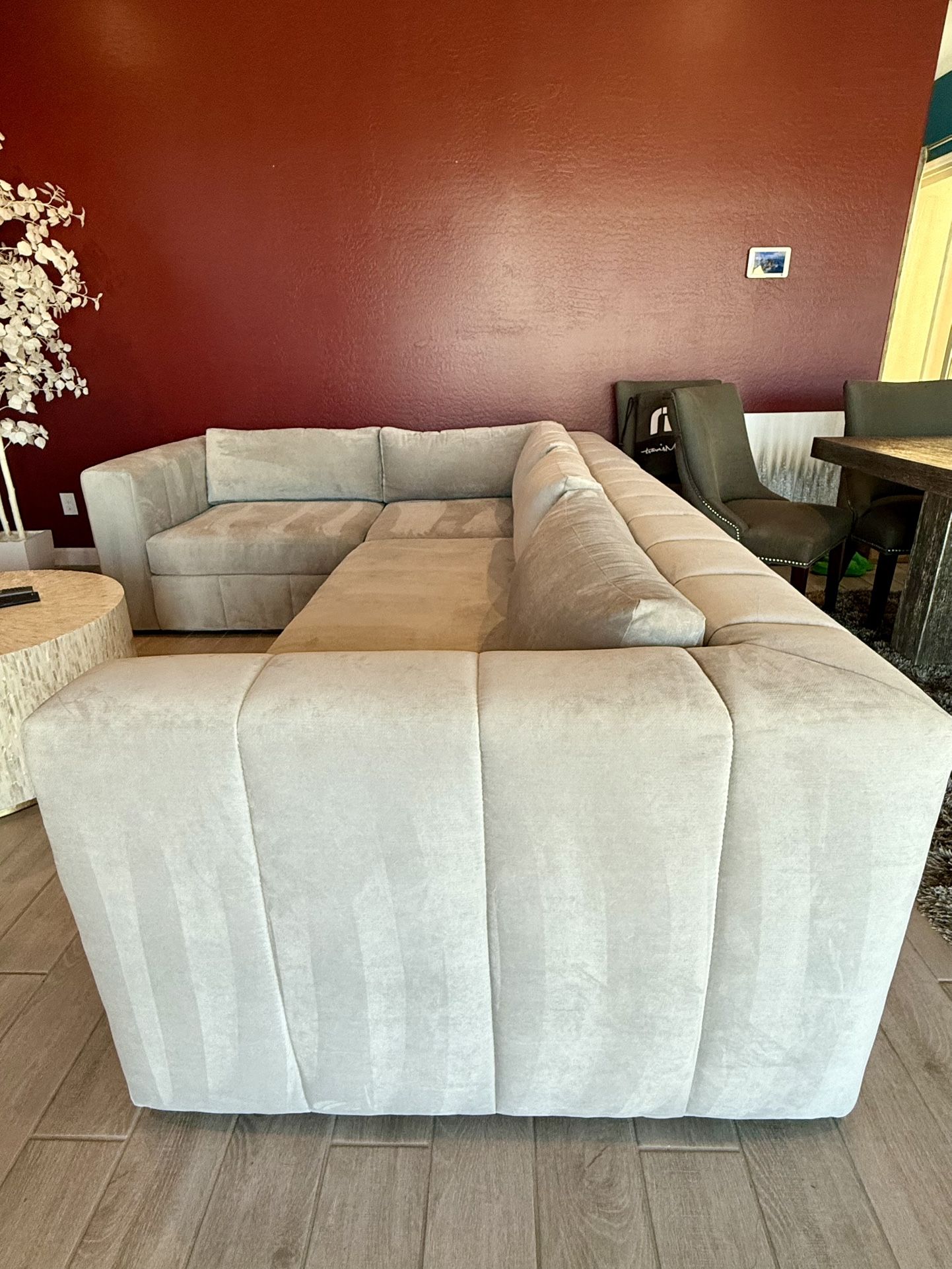 Sectional Morgan 3PC Gypsy Platinum Fabric By Z Gallerie