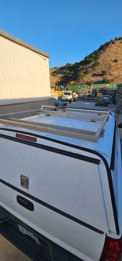 White Truck Shell with Roof Rack