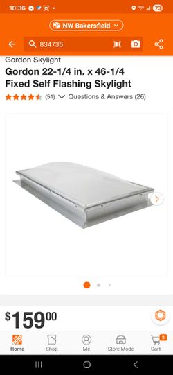 22 1/4  X 46 1/4 Fixed Skylight 