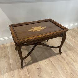 Antique Carved Wood Tea Table