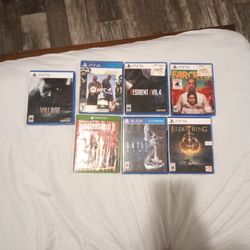 PS4 Games/UFC 4, until Dawn. PS5 Games/ Elden Ring, Farcry 6, Resident Evil 4, Resident Evil Village