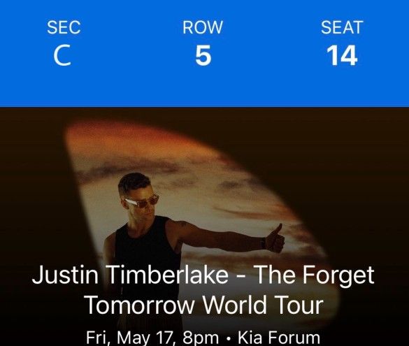 Justin Timberlake Floor Seats May 17th 