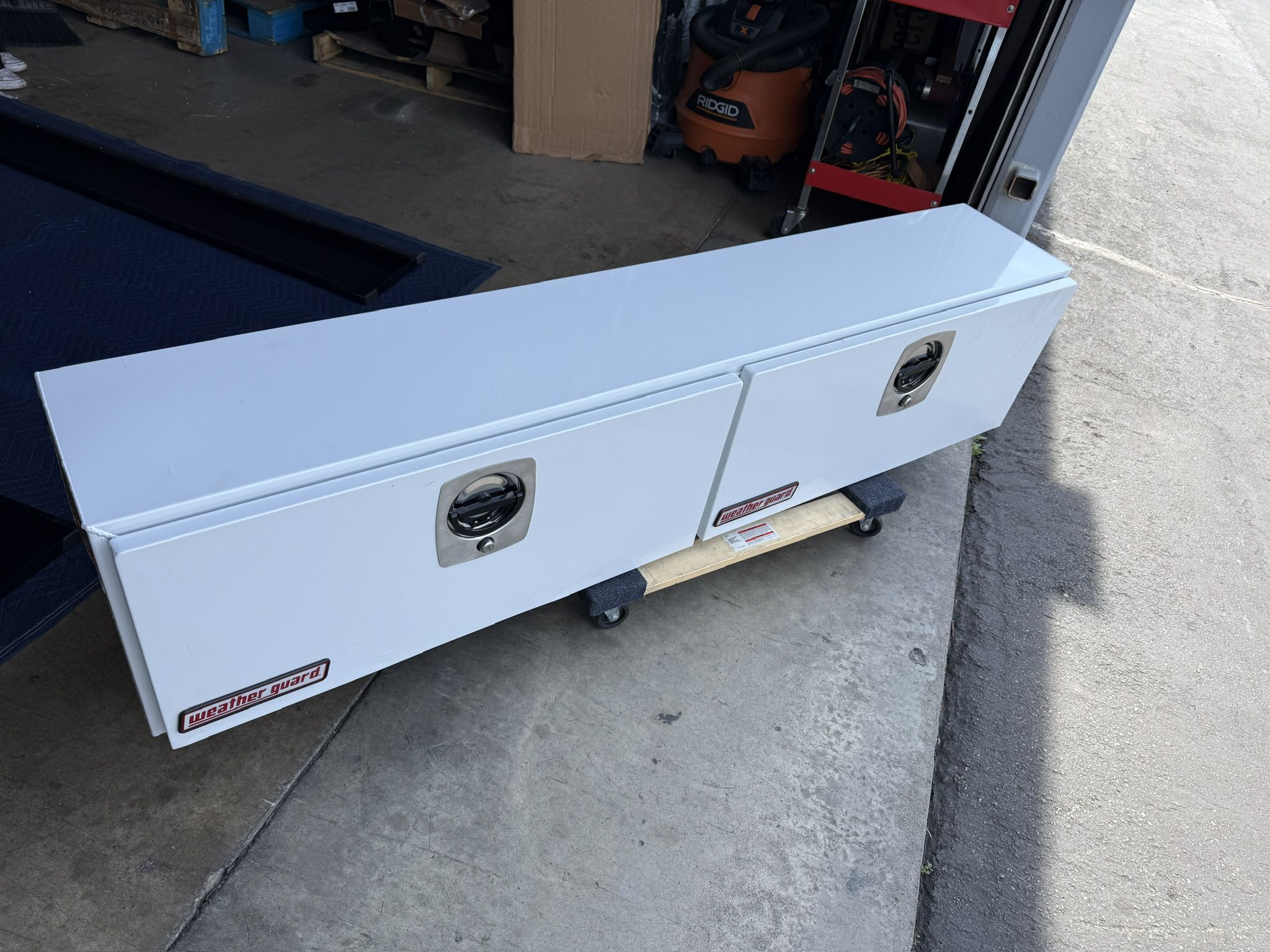 Weather Guard 272-3-02 Top Mount Truck Tool Box 72" White Steel Double Door