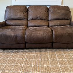 Three seat sofa with 2 electric reclining seats