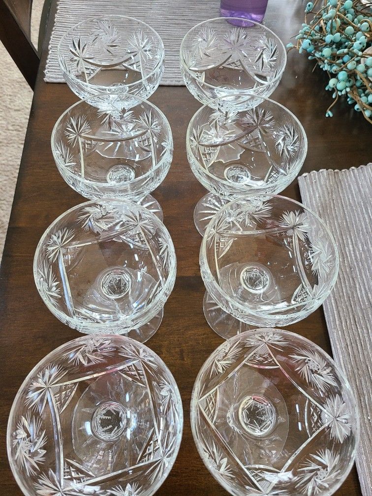 Cut Crystal Stemmed Glass Ware