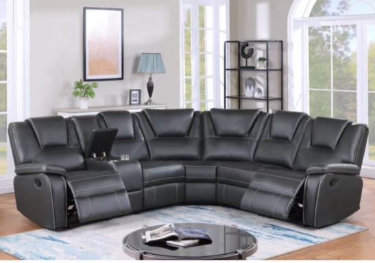 NEW! Super Comfy Leather POWER Sofa Recliner Sectional 