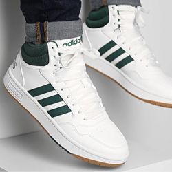 Adidas Hoops 3.0 Mid – Men’s Size 12 – White/Green