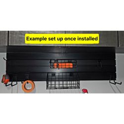 Garage Tool Organizers BUNDLE LOT Black Slatwall Panel Wall System Hooks Baskets Tool Storage