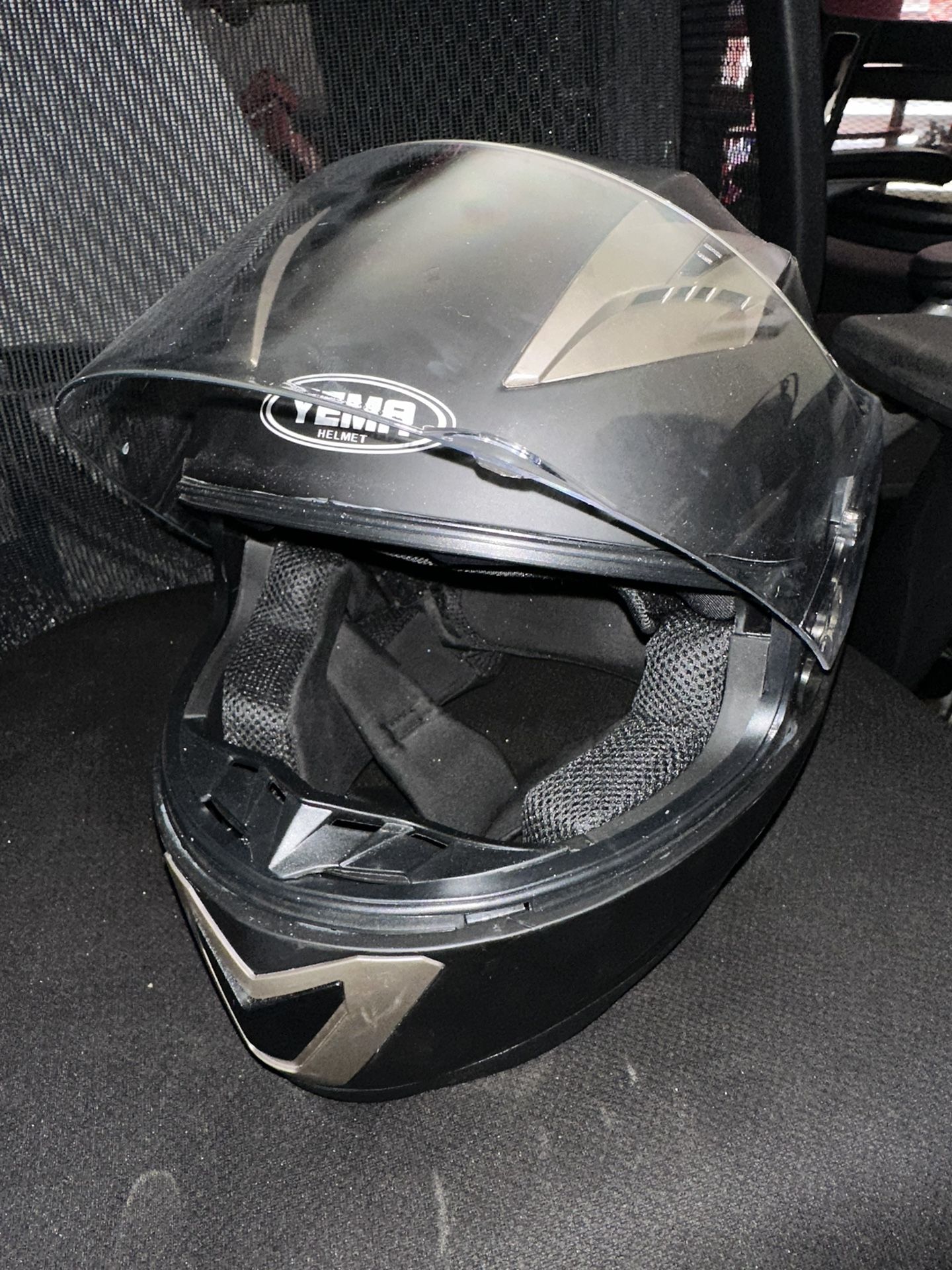 Motorcycle Full Face Helmet DOT Approved - YEMA YM-829 Motorbike Moped Street Bike Racing Crash Helmet With Sun Visor Matte Black XX-Large  