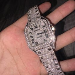 Luxury Moissanite-Inspired Stainless Steel Watch – Iced Out Style