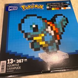 MEGA Pokemon Squirtle Pixel Art Building Set