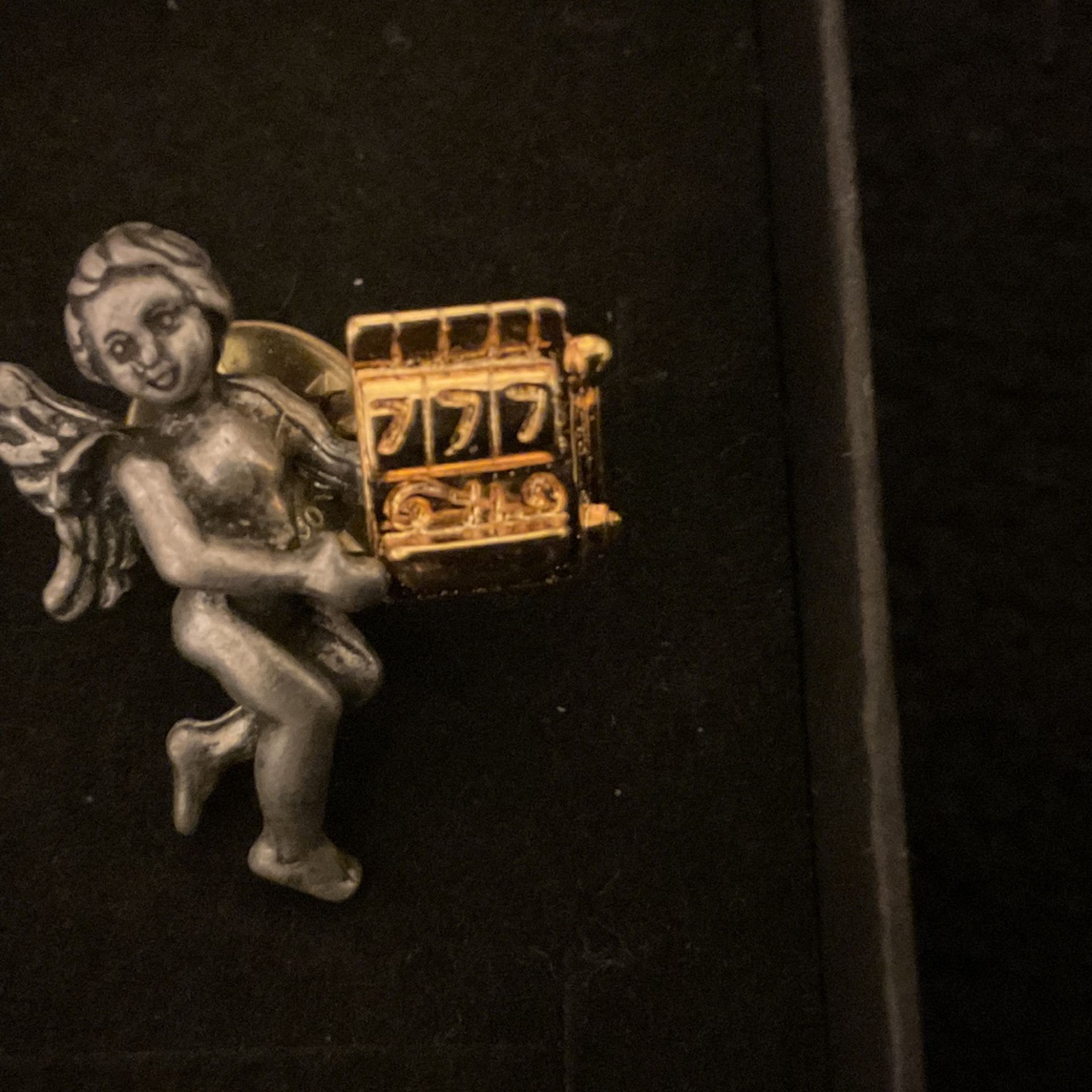 Pewter And Goldtone Angel Brooch/pin ,by Jaco