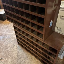 Two Commercial Size Storage Bins W/ Cubby-holes