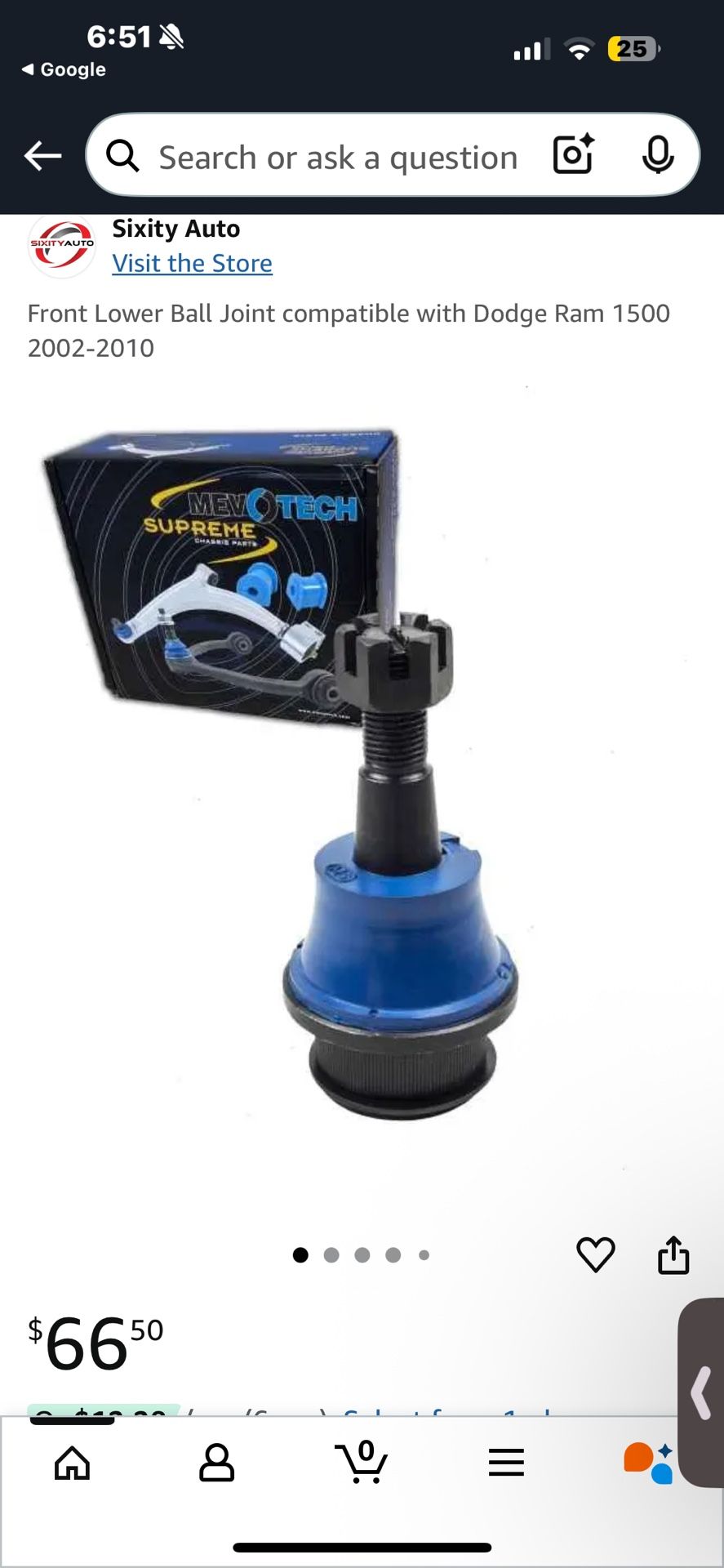 Dodge 1500 Lower Ball Joint 2002-2010