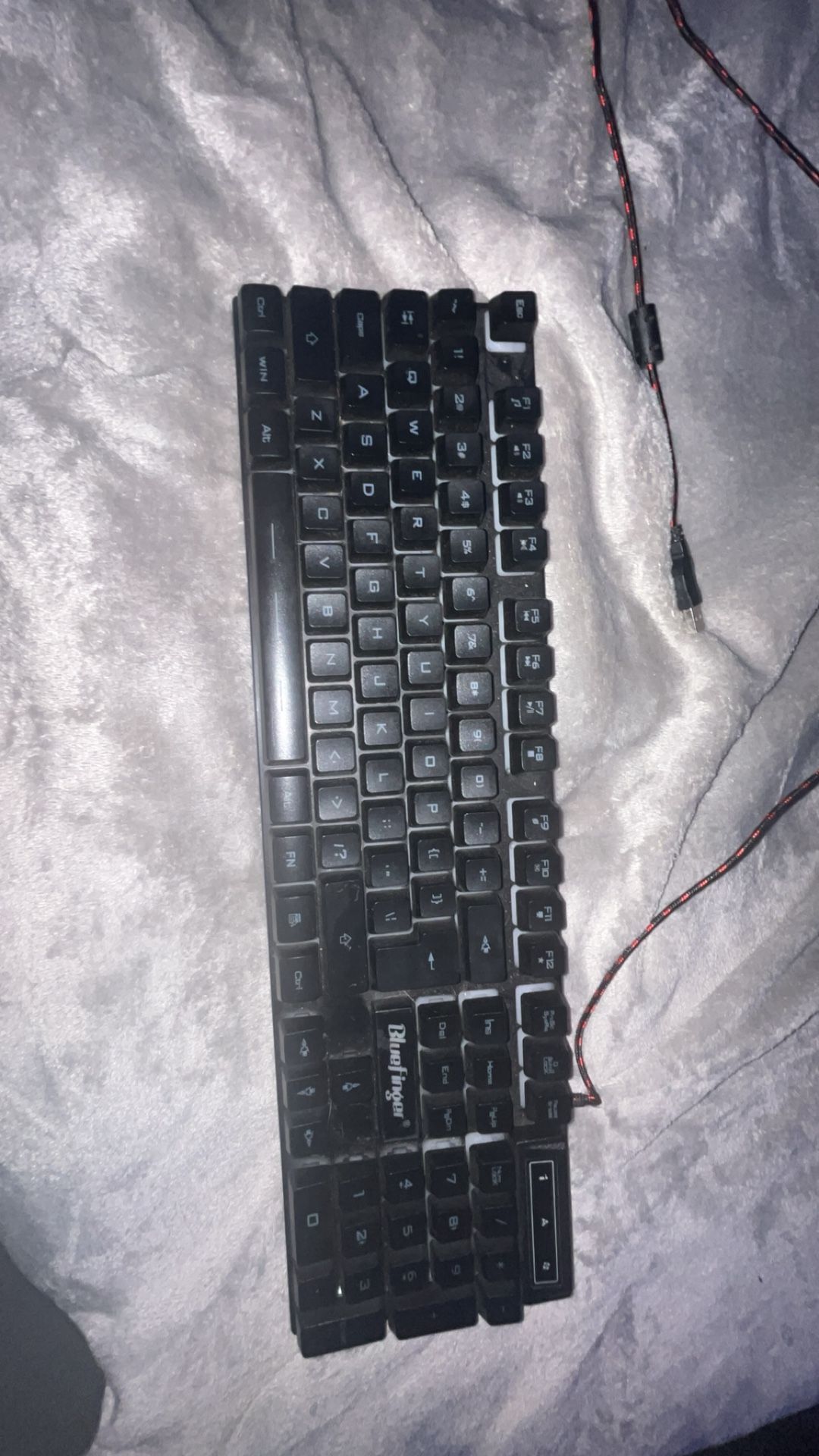 Blue Finger LED Gaming Keyboard USB Wired