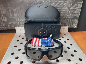 OAKLEY SI Ballistic Det Cord Sunglasses Matte Black USA Flag/Grey SI OO9253-11