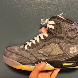 Off white Jordan 5s Muslin 