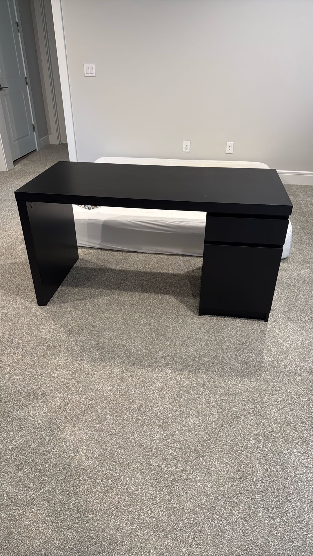 IKEA MALM Desk, 140x65 cm, Black-Brown