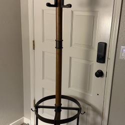 Industrial Coat and Umbrella Rack 