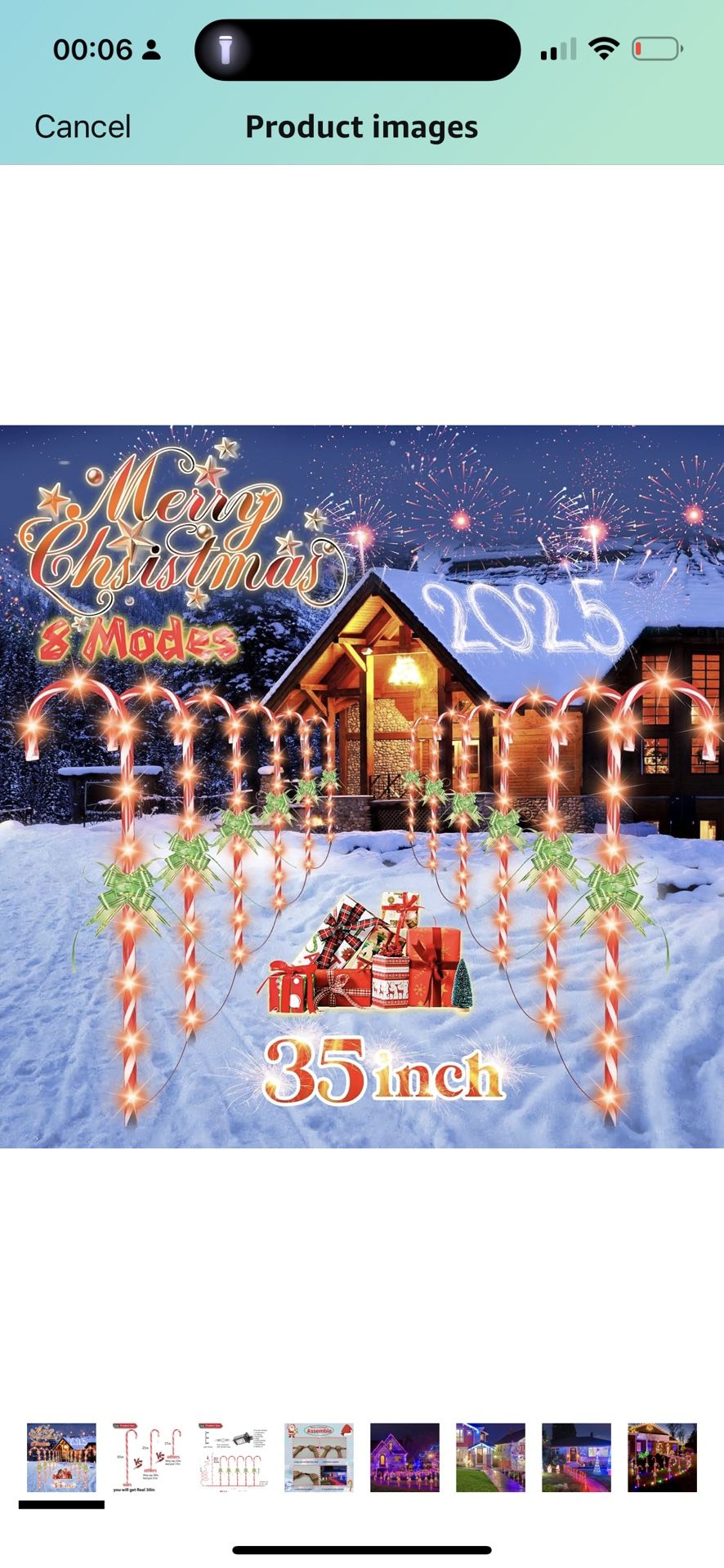 Brand New 35" Christmas Candy Cane Lights 12pcs - 8 Modes,Christmas Outdoor Christmas Decorations, Walkway Lights,Christmas Decor,Xmas Outside Decorat