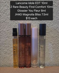 Women's lancome, rare beauty, glossier, JHAG perfume travel sprays