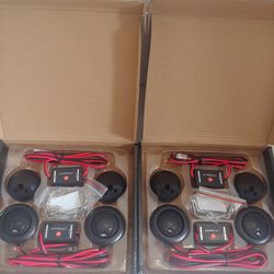 POWERBASS 2 PAIRS 1" SILK DOME TWEETER INLINE 12 DB CROSSOVER CAR TWEETER 2 PAIRS