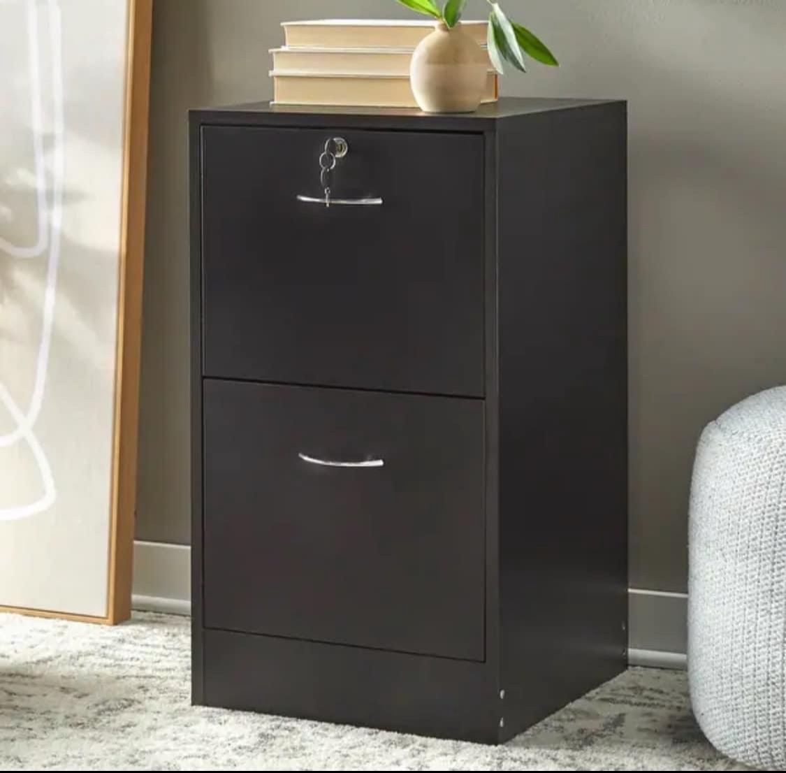 New 2 Drawer Black Filling Cabinet