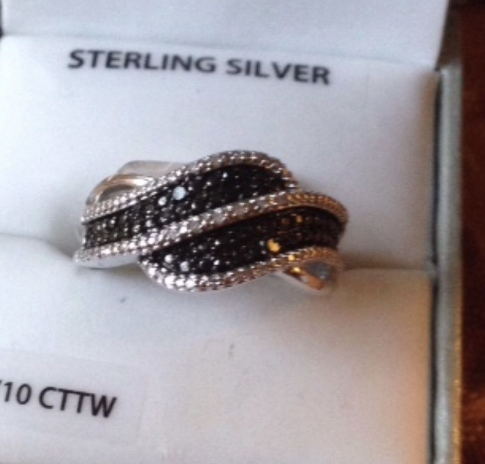 🍀NEW Real White/Black Diamonds In 925 Sterling Silver (plata) $180 🎈
