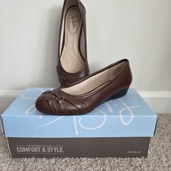 LifeStride Brown Leather Shoes, 6.5M