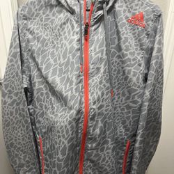 Men’s Large Adidas Lightweight Jacket- Gray/Orange accents