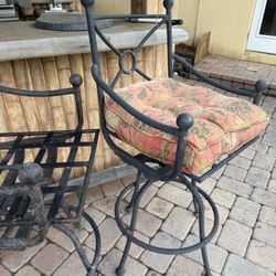 Two Metal Bar Stools