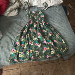 Green Dress With Flowers