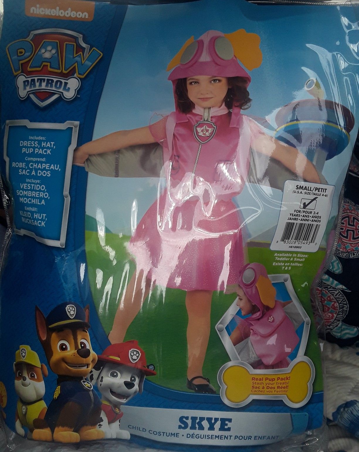 Paw Patrol costume size small 4-6