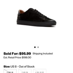 Frye Astor Men’s Casual Black Leather Shoes. Out of Stock. Retails For $198