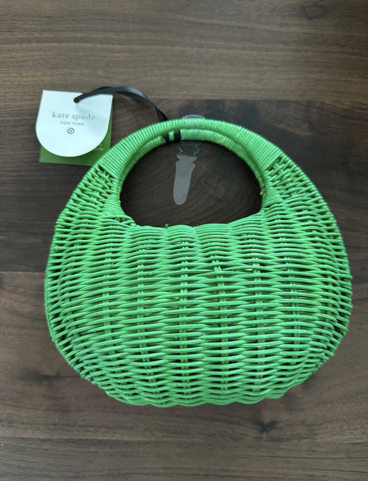 Kate Spade New York x Target Green Wicker Crescent Bag NEW! Purse Tote